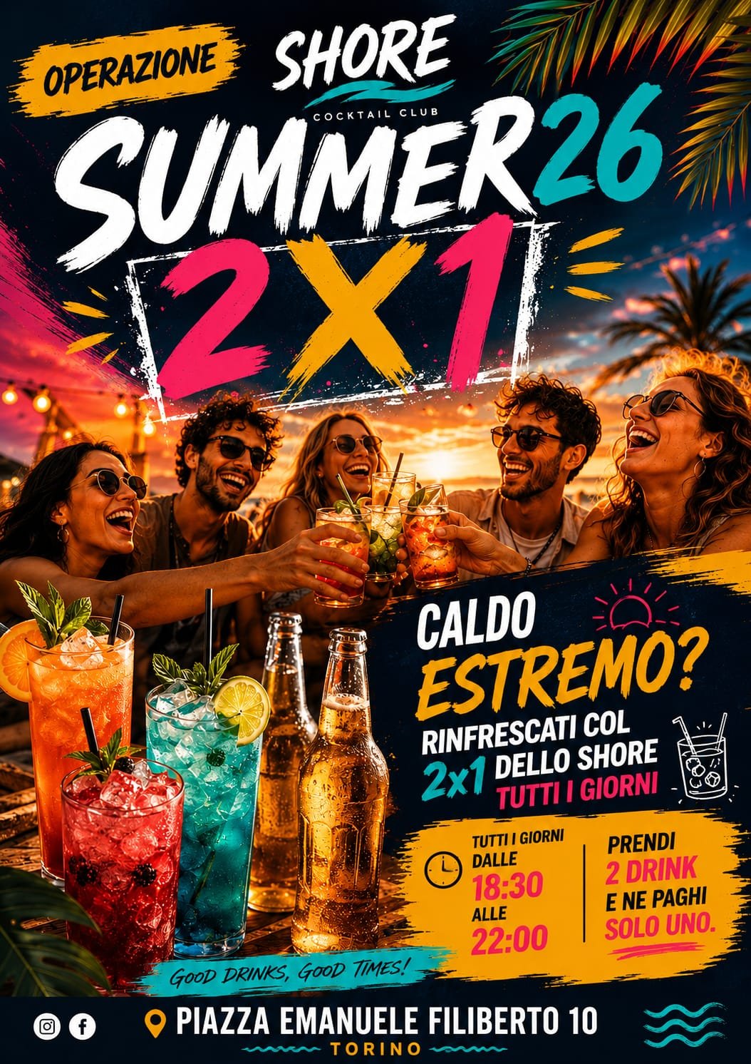 Operazione Summer 2x1 Shore Cocktail Club Torino